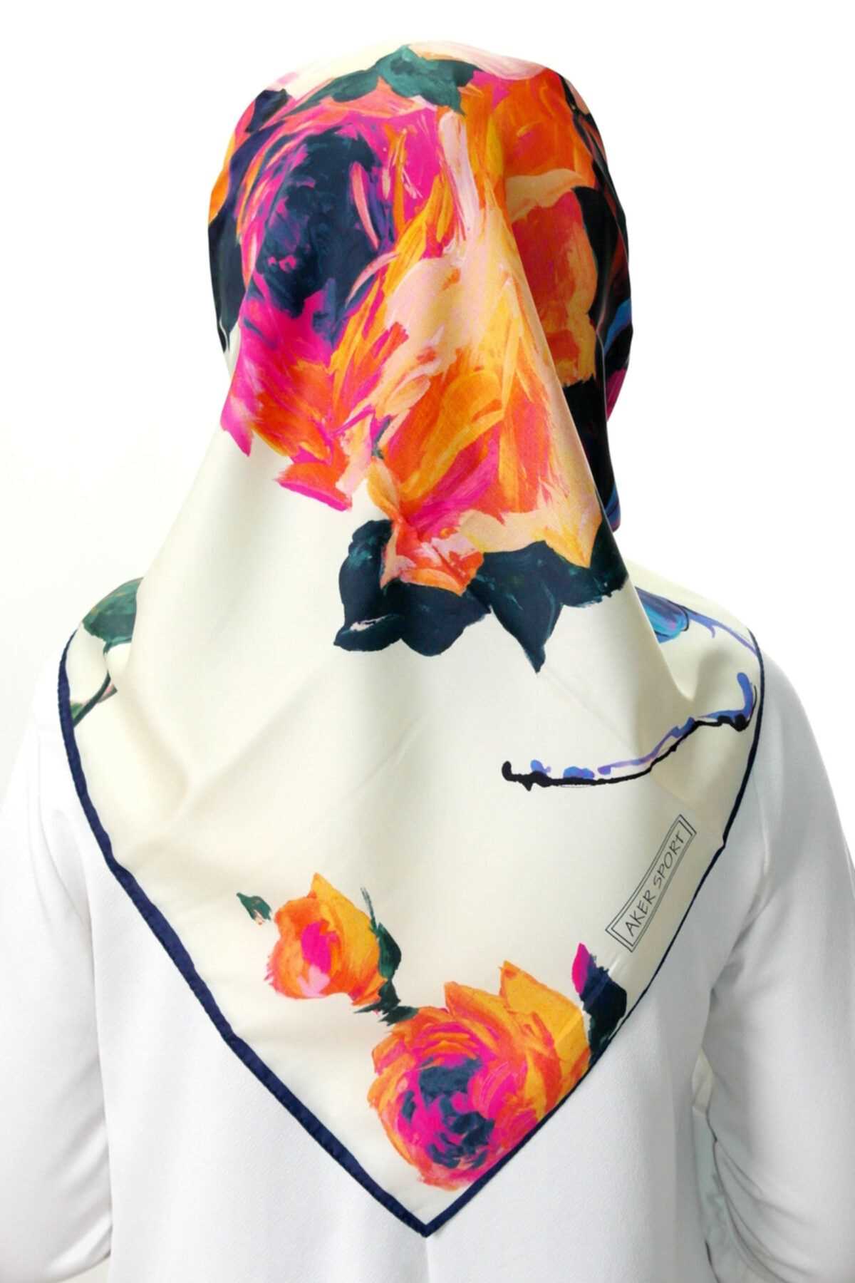 روسری دخترانه طرح دار برند Aker رنگ بژ کد ty42886214