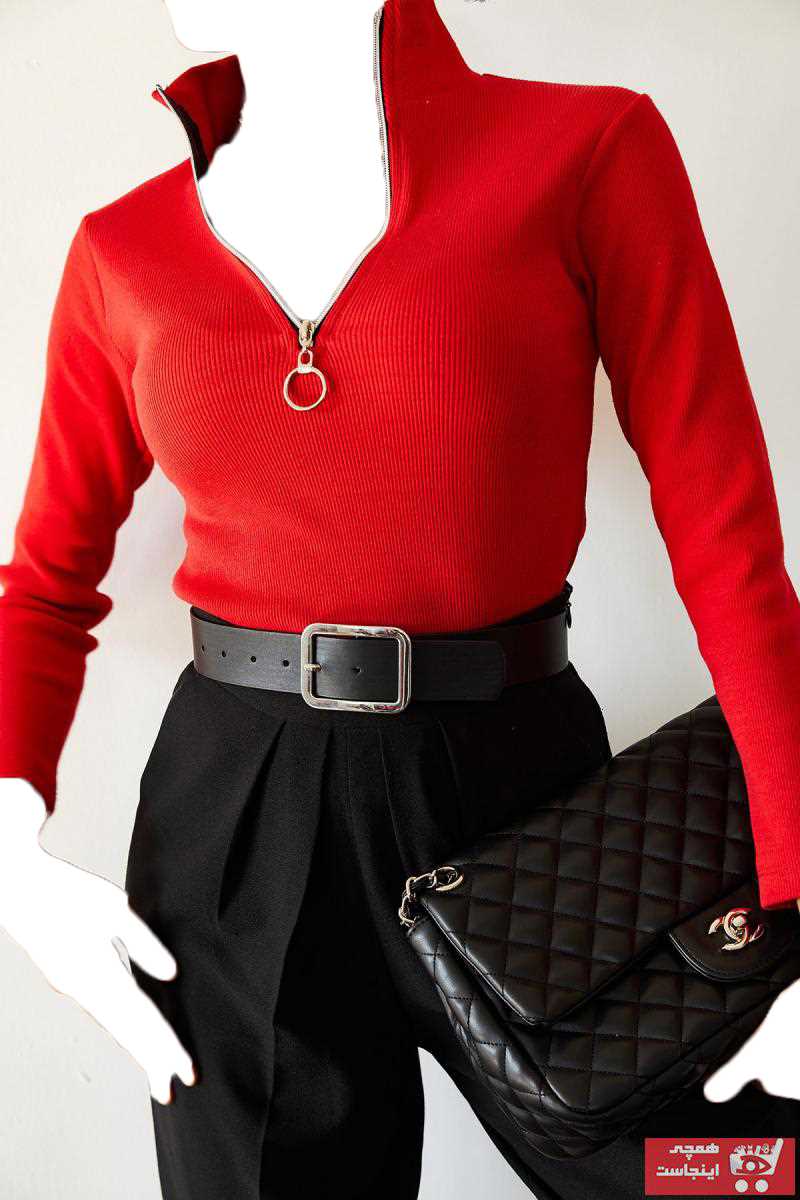 فروش پستی ست سویشرت زنانه شیک XENA رنگ قرمز ty53034391