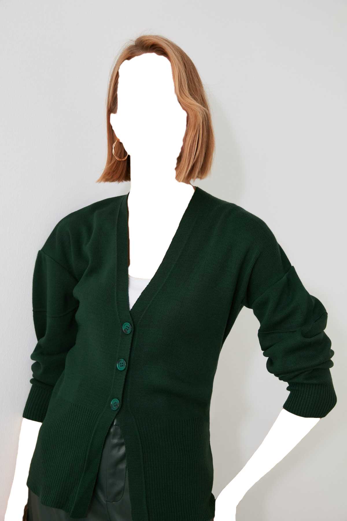 خرید اسان ژاکت بافتی زنانه اسپرت جدید مارک ترندیول میلا رنگ سبز کد ty55946425