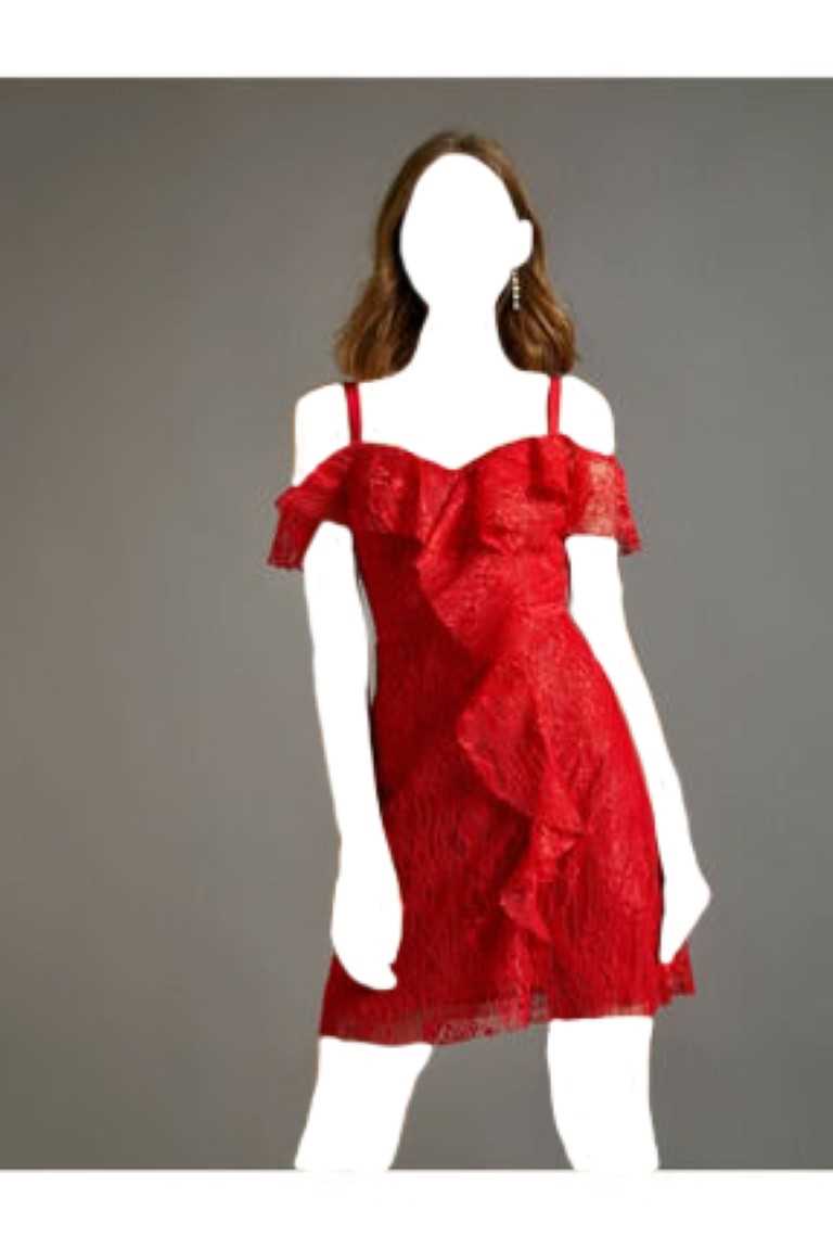عکس لباس شب زنانه برند کوتون رنگ قرمز کد ty32647670