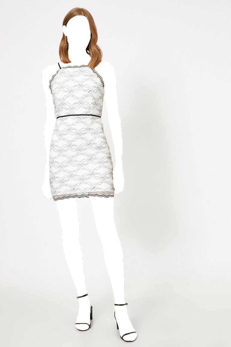 خرید مستقیم لباس شب زنانه شیک کوتون رنگ سفید ty34636428