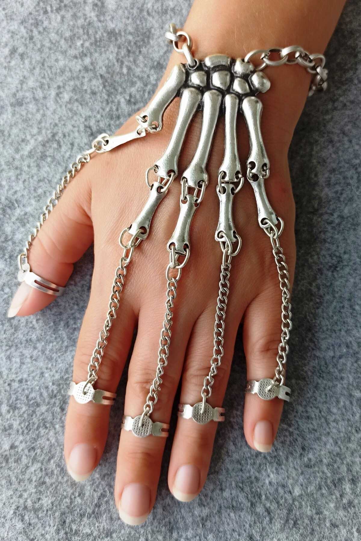 خرید انلاین دستبند انگشتی نقره ترک برند Fildişi Aksesuar رنگ نقره ای کد ty132116201