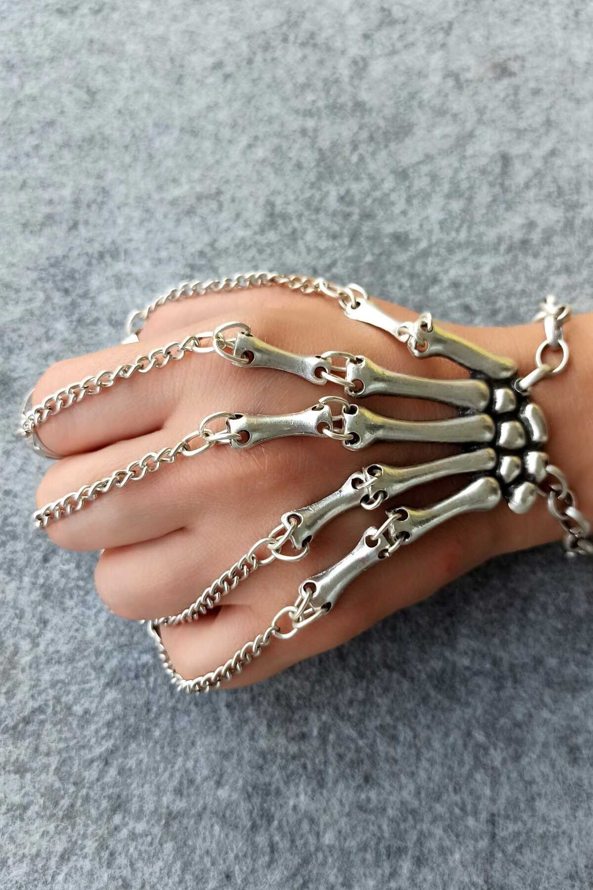 خرید انلاین دستبند انگشتی نقره ترک برند Fildişi Aksesuar رنگ نقره ای کد ty132116201