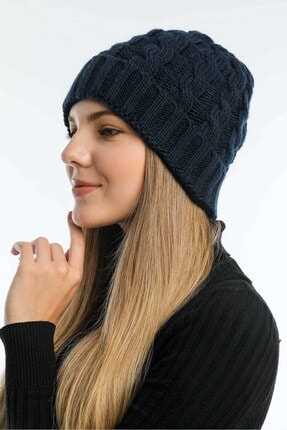 خرید کلاه بافتی زنانه از ترکیه شیک Mossta رنگ لاجوردی کد ty148429005