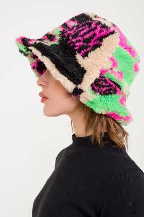 خرید پستی کلاه زنانه شیک برند BYHELS pembe/yeşil ty221738347