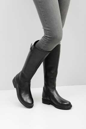 فروش اینترنتی بوت ساق بلند چرم طبیعی زنانه برند GÖNDERİ(R) رنگ مشکی کد ty34580217