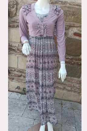 خرید پستی لباس مجلسی پوشیده زنانه شیک برند KÜBRA رنگ بنفش کد ty125689202