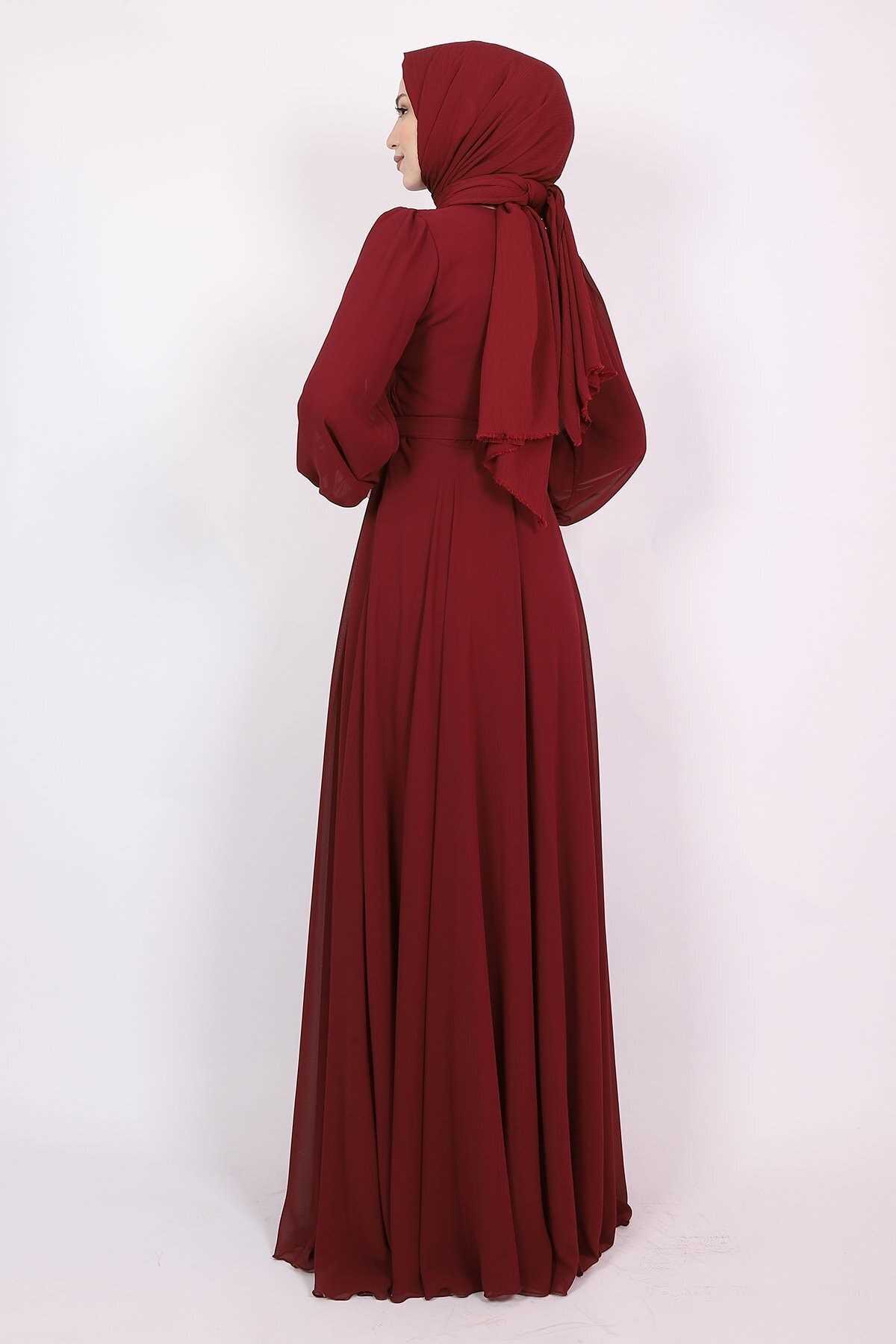 لباس مجلسی زنانه اسلامی مدل جدید برند Modarana رنگ زرشکی ty136869864