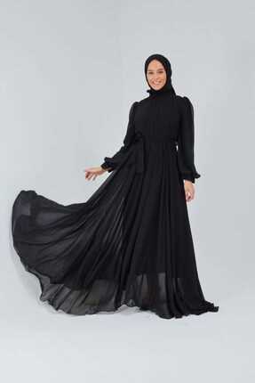 فروش انلاین لباس مجلسی پوشیده زنانه برند meqlife رنگ مشکی کد ty143273510
