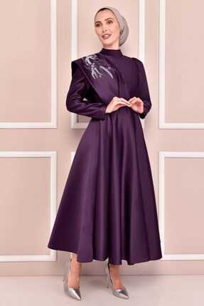 لباس مجلسی زنانه اسلامی ترک برند ModaMerve رنگ بنفش کد ty152598798