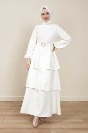 خرید لباس شب پوشیده زنانه از ترکیه برند MARKALİSTE رنگ سفید ty98334494