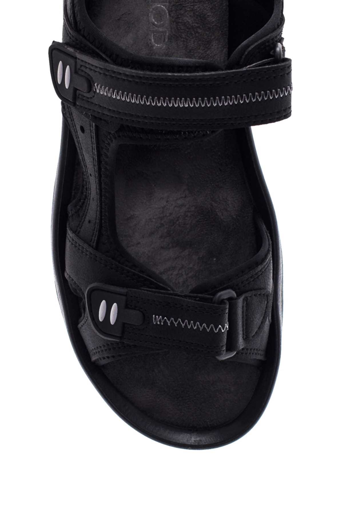 خرید کفش صندل مردانه چرم طبیعی از ترکیه برند Derimod رنگ مشکی ty245486106