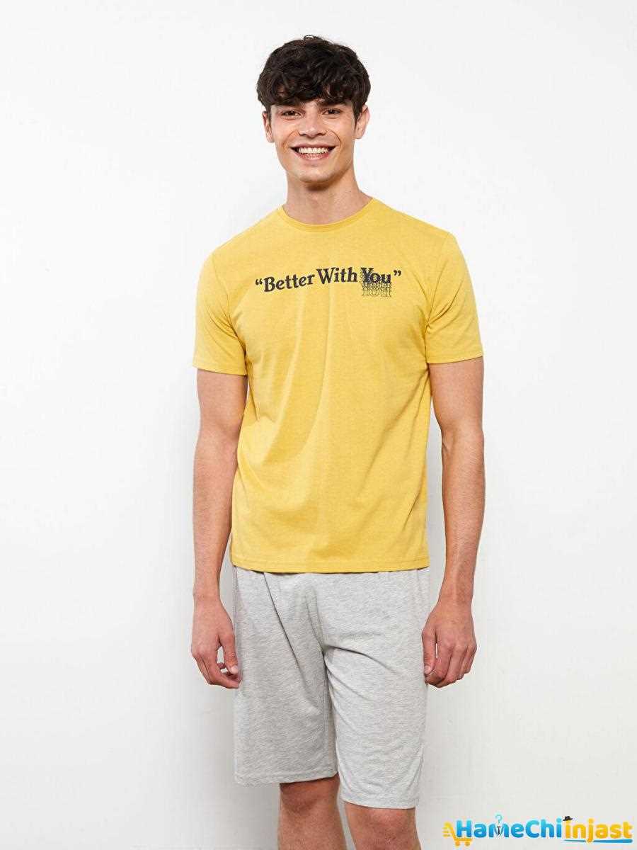 فروش پستی ست راحتی مردانه برند ال سی وایکیکی رنگ زرد کد lc2414791