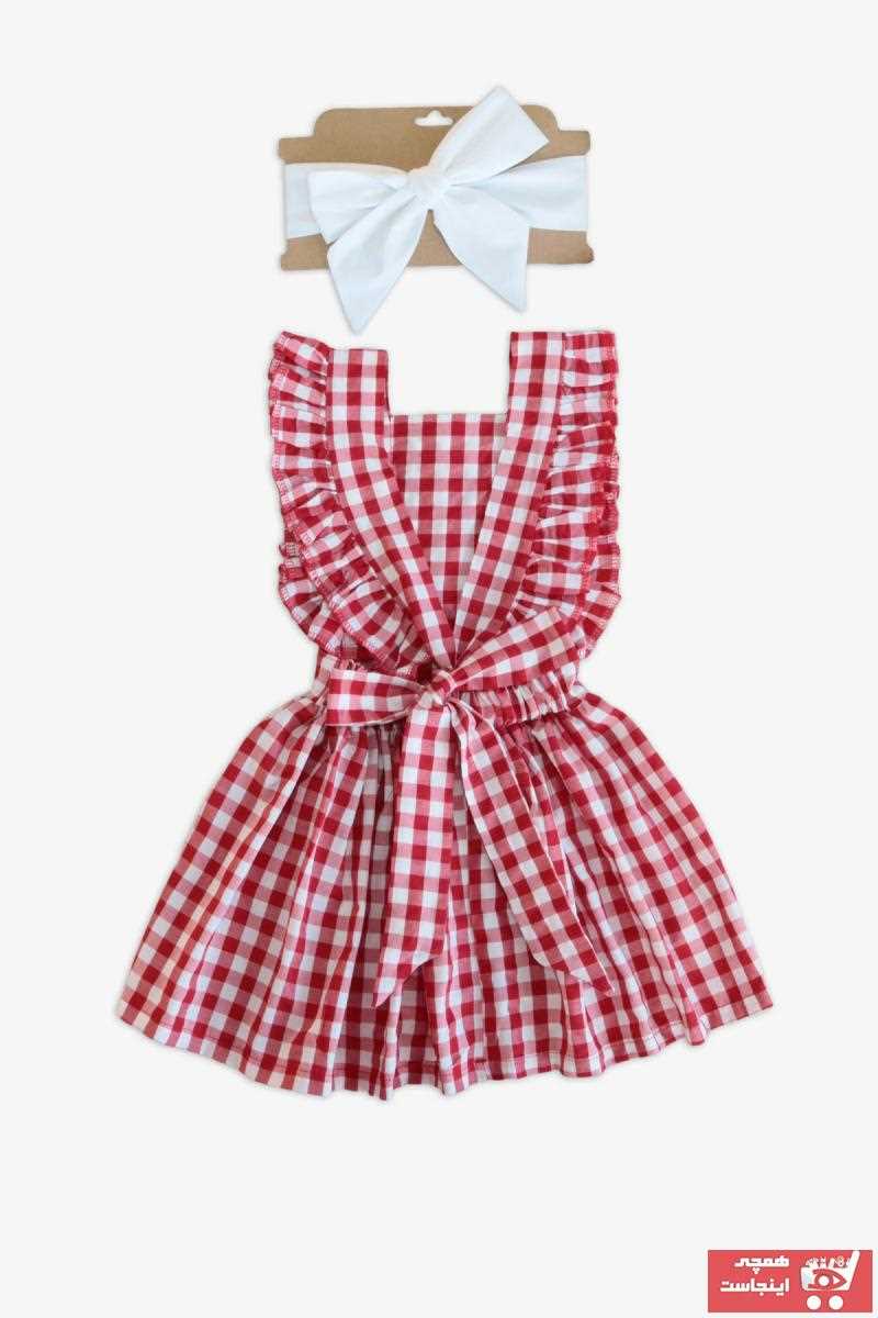 لباس مجلسی نوزاد دخترانه پارچه نخی برند Parla Kids رنگ قرمز ty101750376