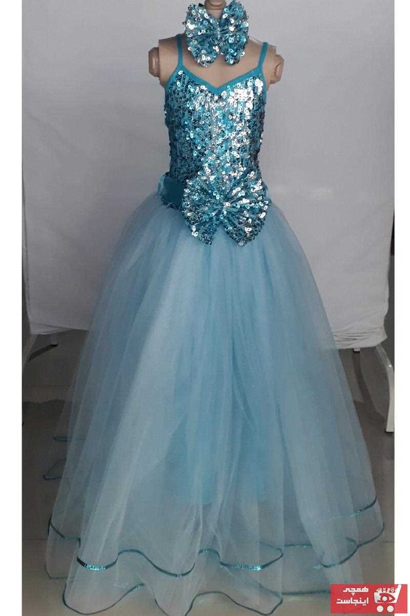 خرید انلاین لباس مجلسی زیبا دخترانه برند Şahinkostum رنگ فیروزه ای ty120112569