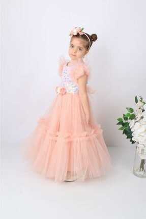 خرید لباس مجلسی دخترانه ترک جدید برند ÖFİ Kids رنگ صورتی ty182112935