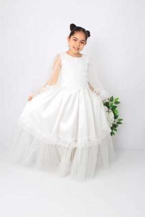لباس مجلسی فانتزی برند ÖFİ Kids رنگ سفید ty187364062