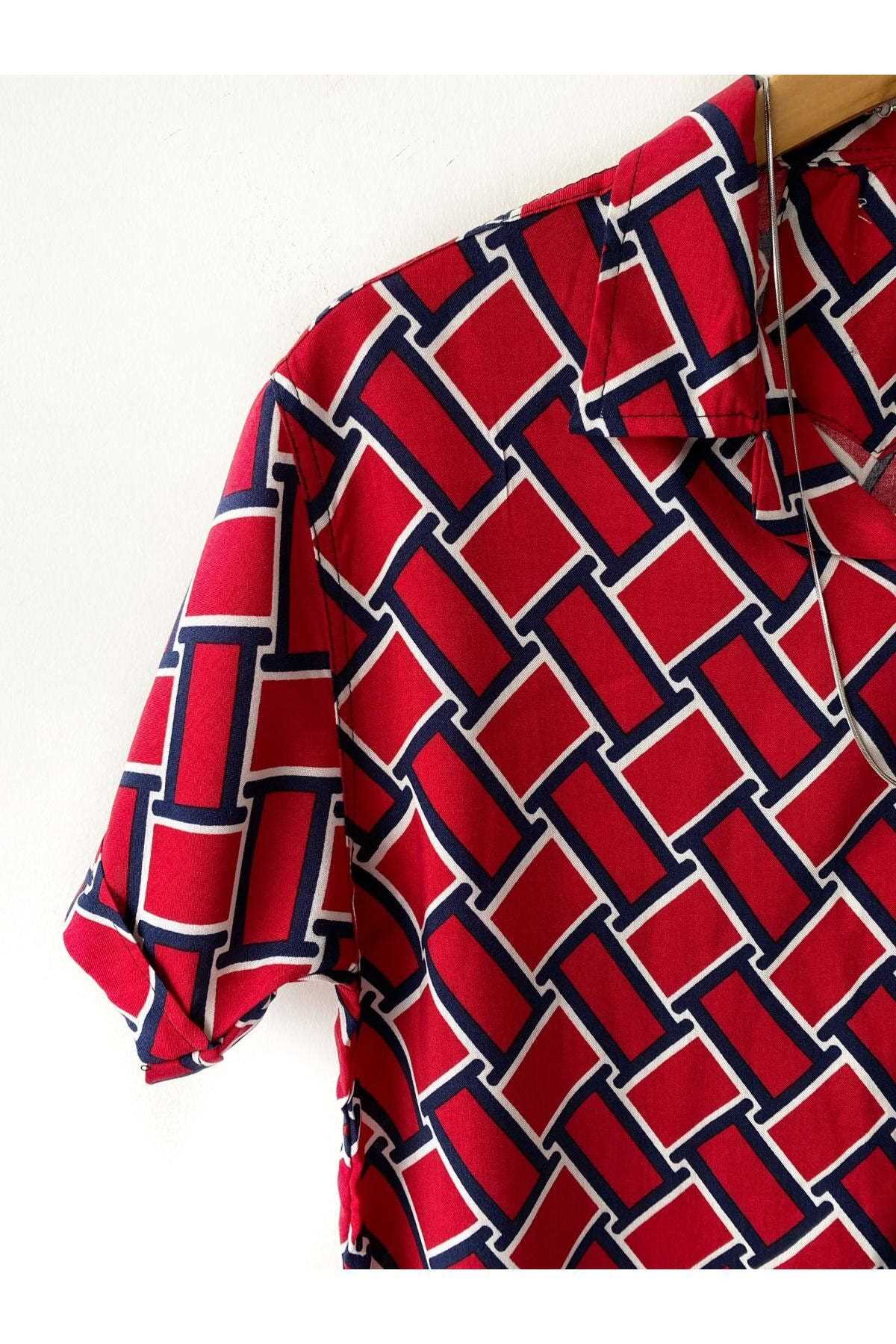 فروش پیراهن آستین کوتاه مردانه برند Hazhers رنگ قرمز ty123351151