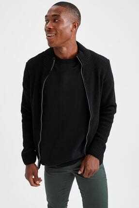 خرید مدل ژاکت بافتی مردانه برند دفاکتو ترکیه رنگ مشکی ty132879226
