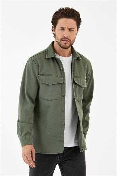 خرید انلاین ژاکت لی مردانه خاص شیک DOAYS سبز لجنی ty138781714