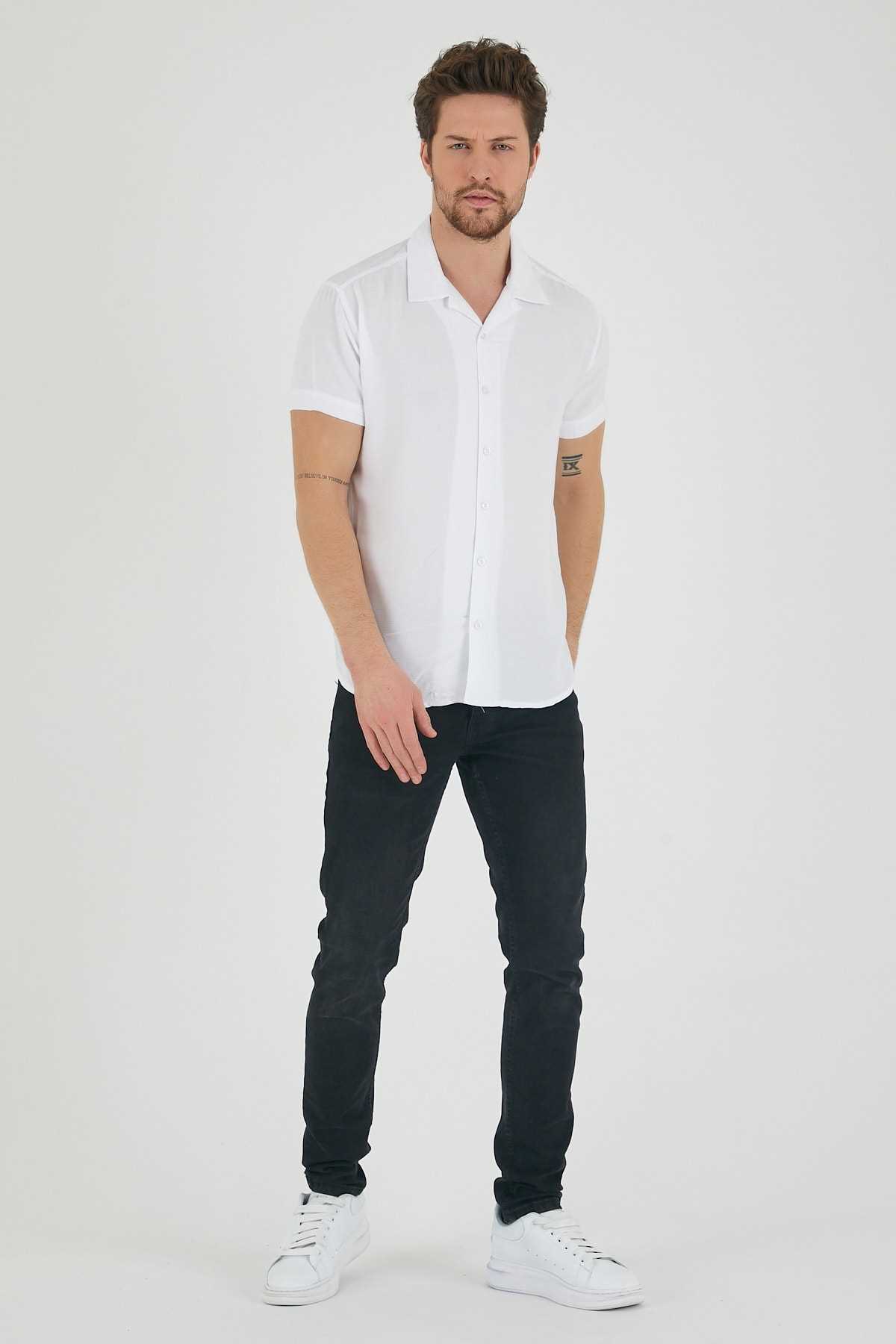 خرید پیراهن مردانه از ترکیه برند Mero Life رنگ سفید ty246419205
