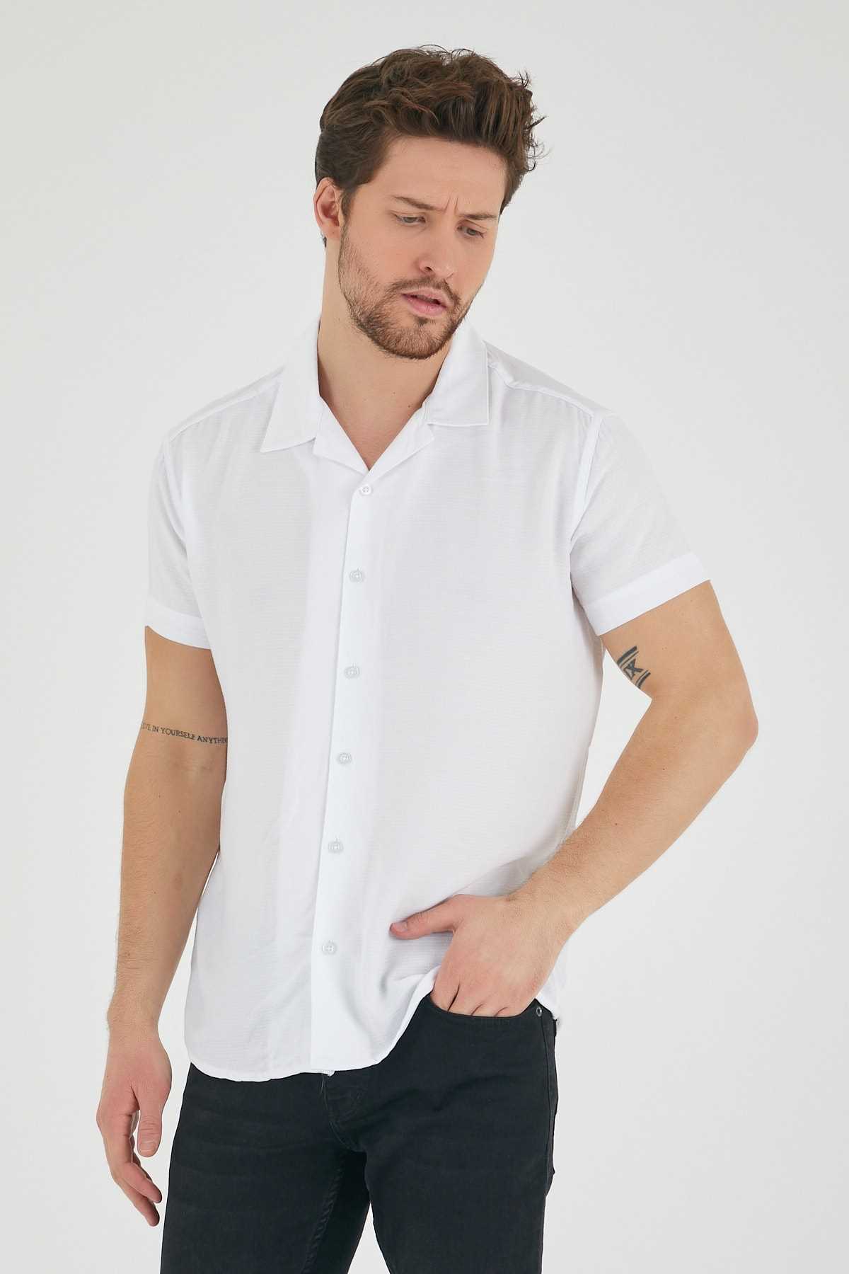 خرید پیراهن مردانه از ترکیه برند Mero Life رنگ سفید ty246419205