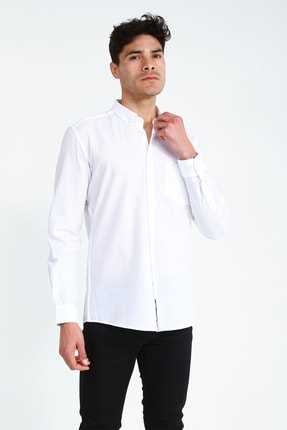 پیراهن مردانه مدل جدید برند کولزیون رنگ سفید ty31059583