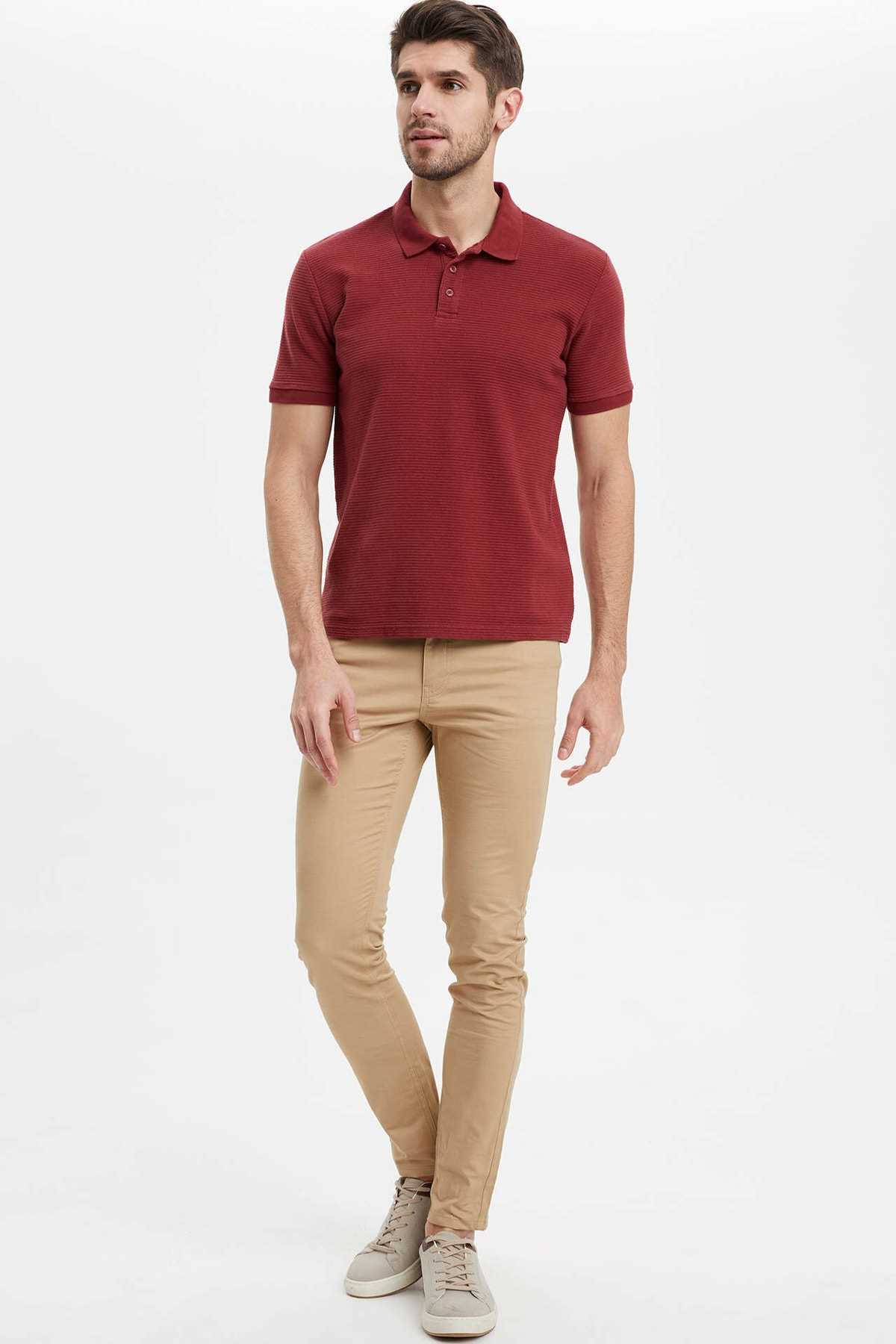 خرید انلاین تی شرت مردانه خاص برند دفاکتو ترکیه رنگ زرشکی ty36431780