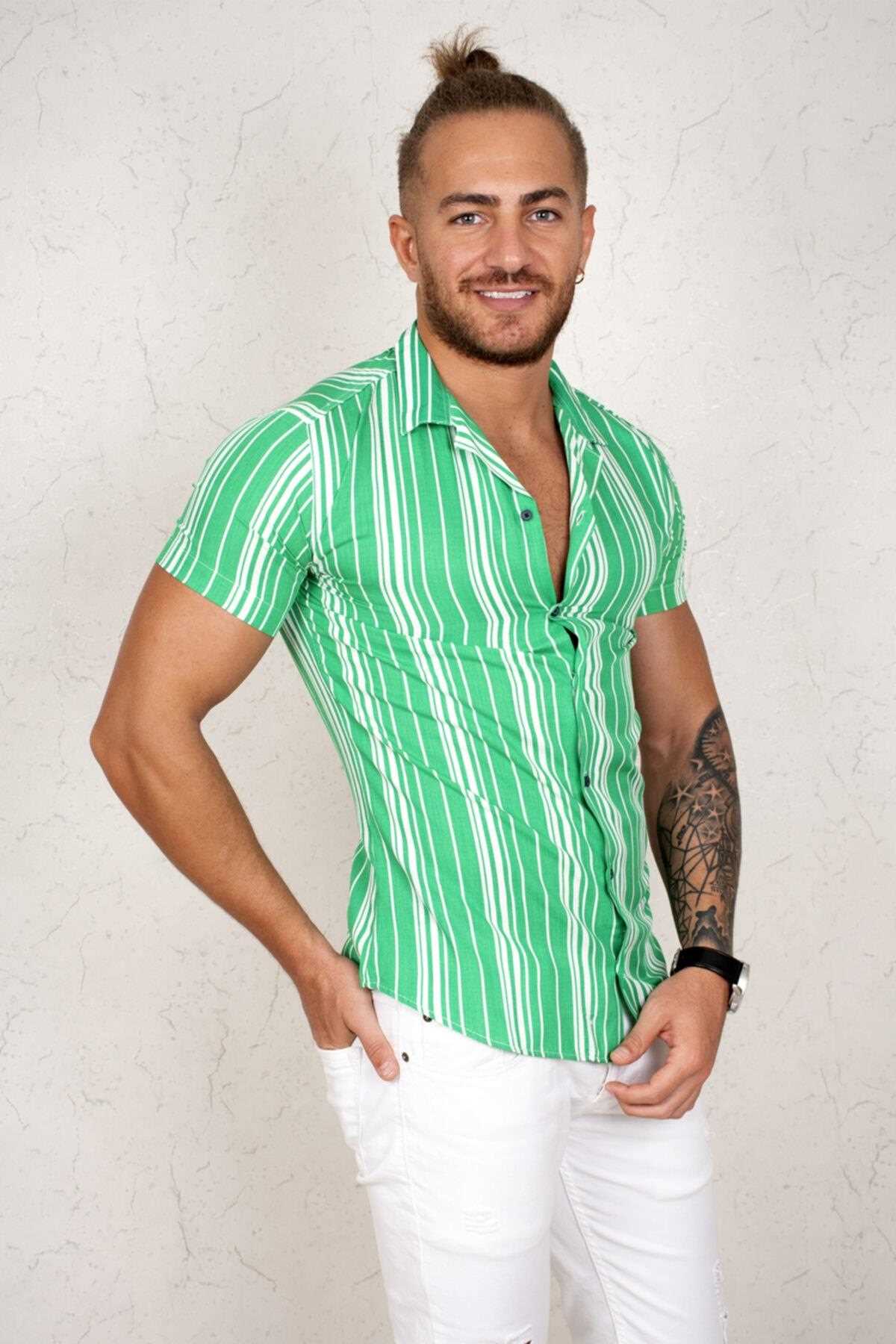 پیراهن مردانه شیک و جدید برند DeepSEA رنگ سبز کد ty46085999