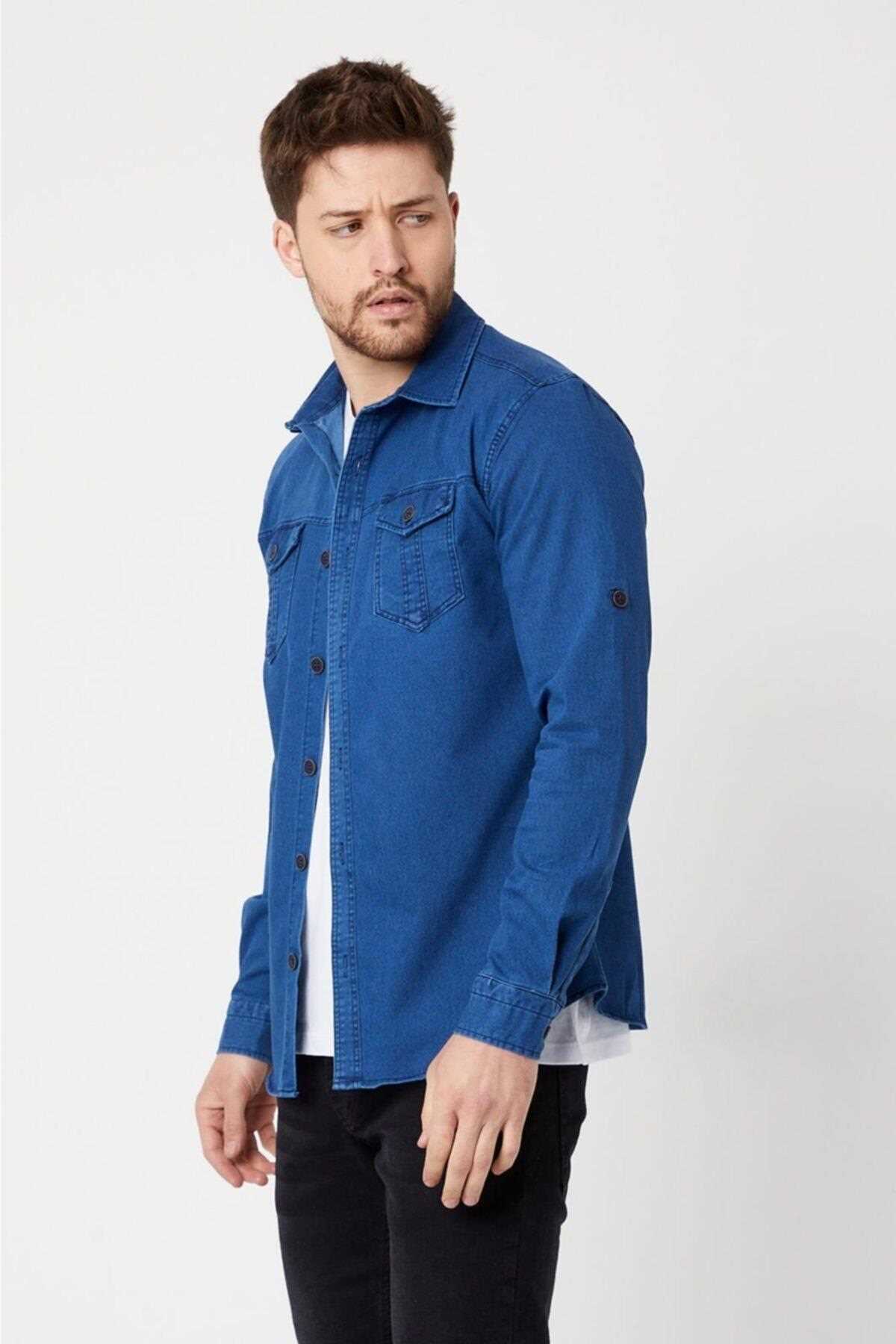 خرید اسان پیراهن اسپرت مردانه اسپرت جدید برند Moda Karel رنگ آبی کد ty92864282