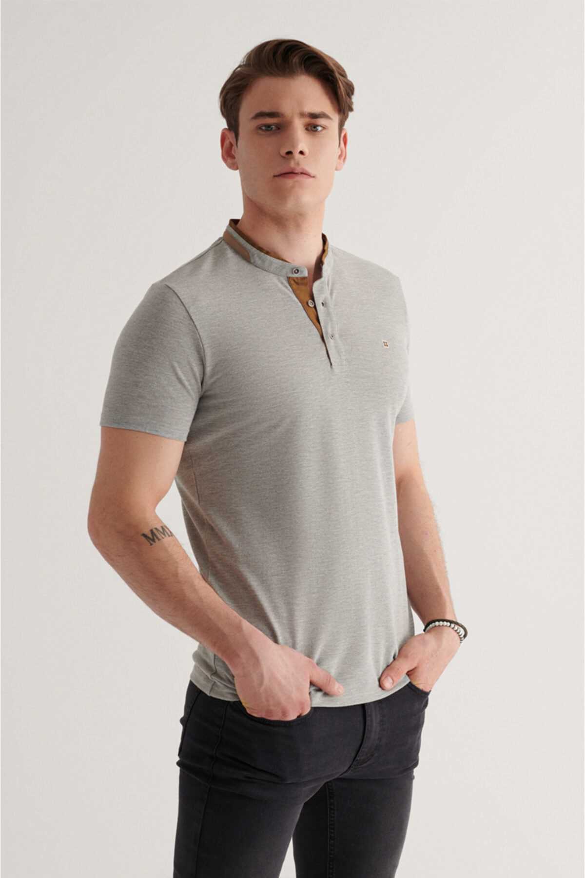 فروش تی شرت مردانه خفن برند آوا رنگ نقره ای کد ty95867169