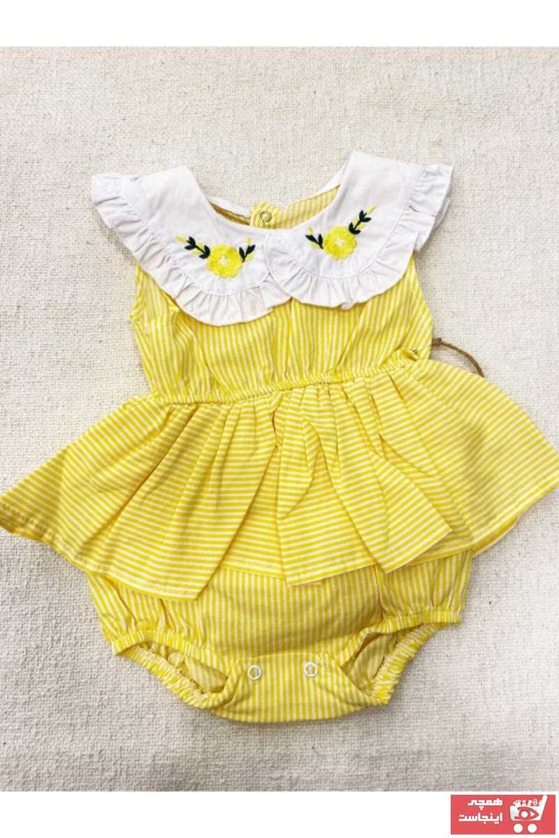 ست لباس نوزاد دخترانه فروش برند Cumino رنگ بژ کد ty78518264