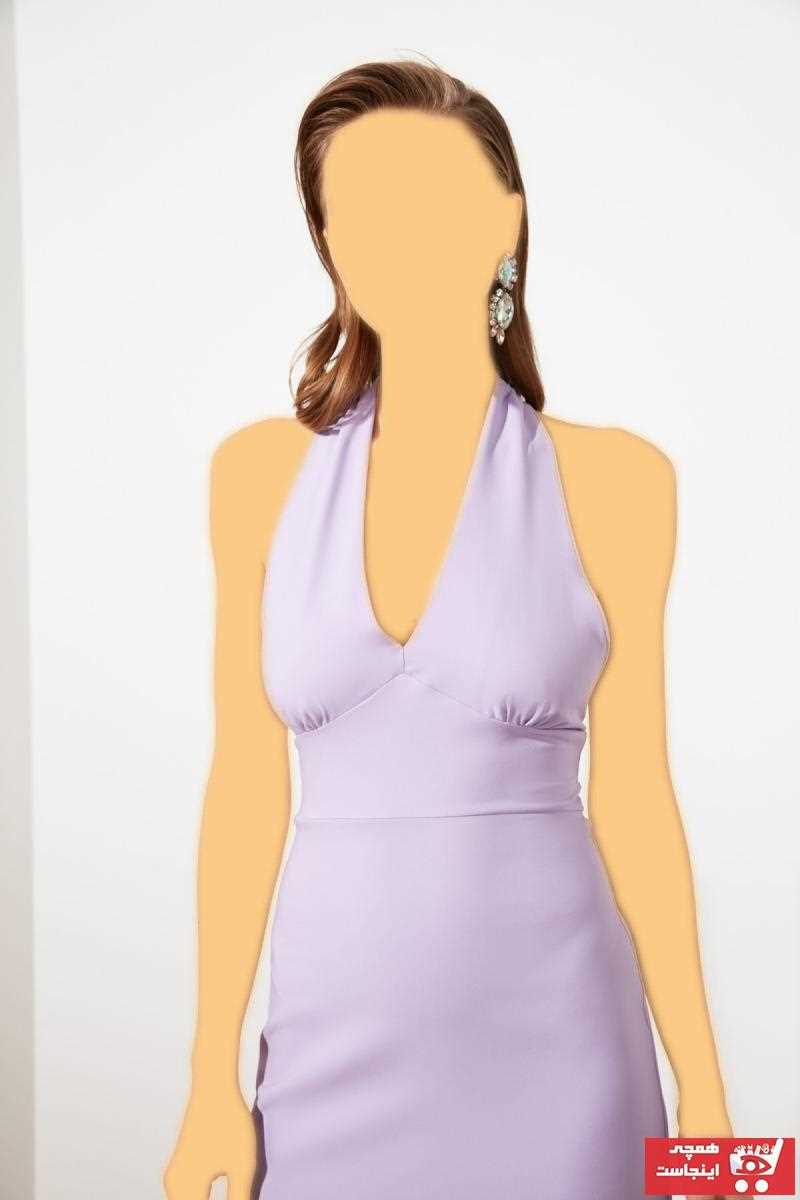 لباس مجلسی زنانه ارزان برند TRENDYOLMİLLA رنگ بنفش کد ty90730116