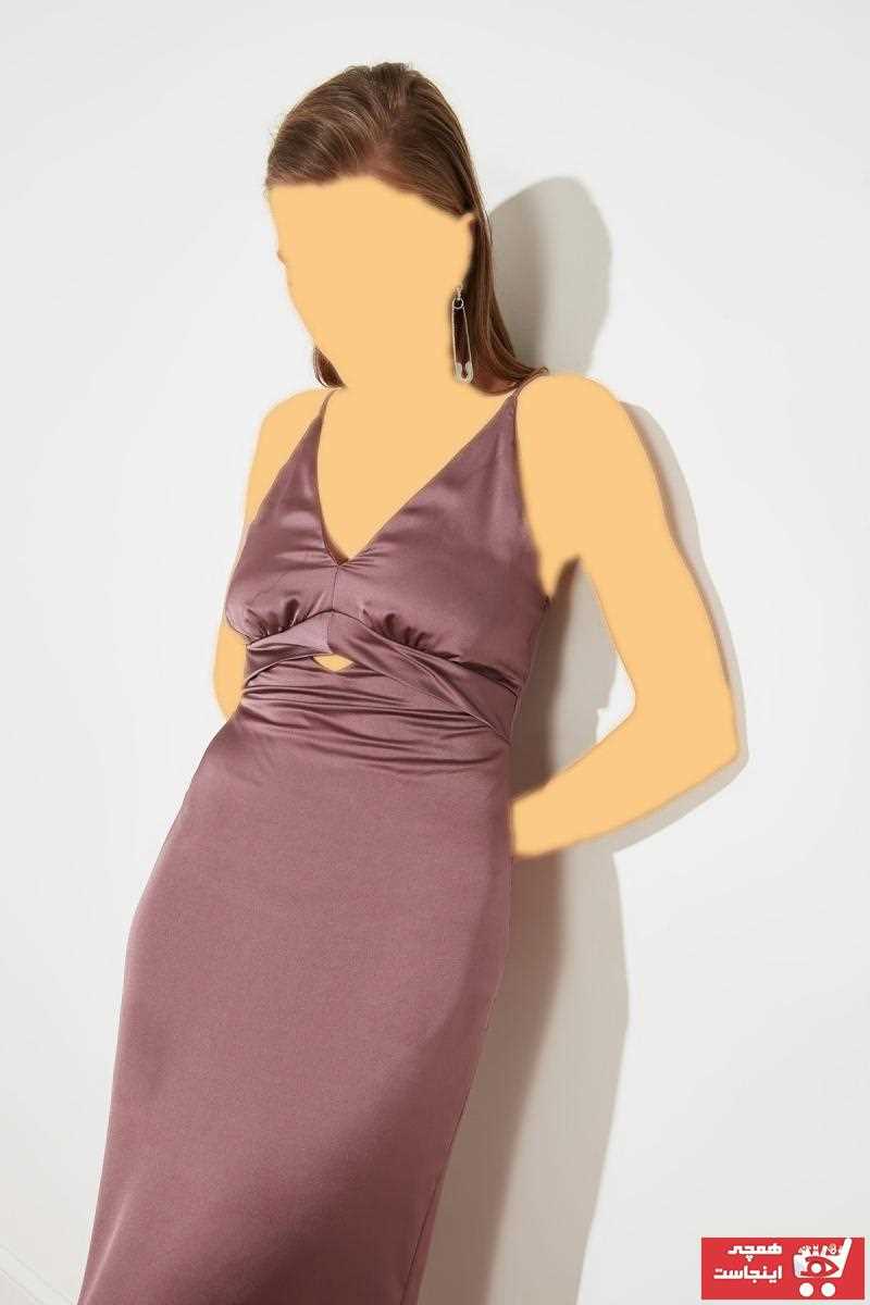 فروش پستی لباس شب زنانه شیک جدید برند ترندیول میلا ترک رنگ بنفش کد ty93665935