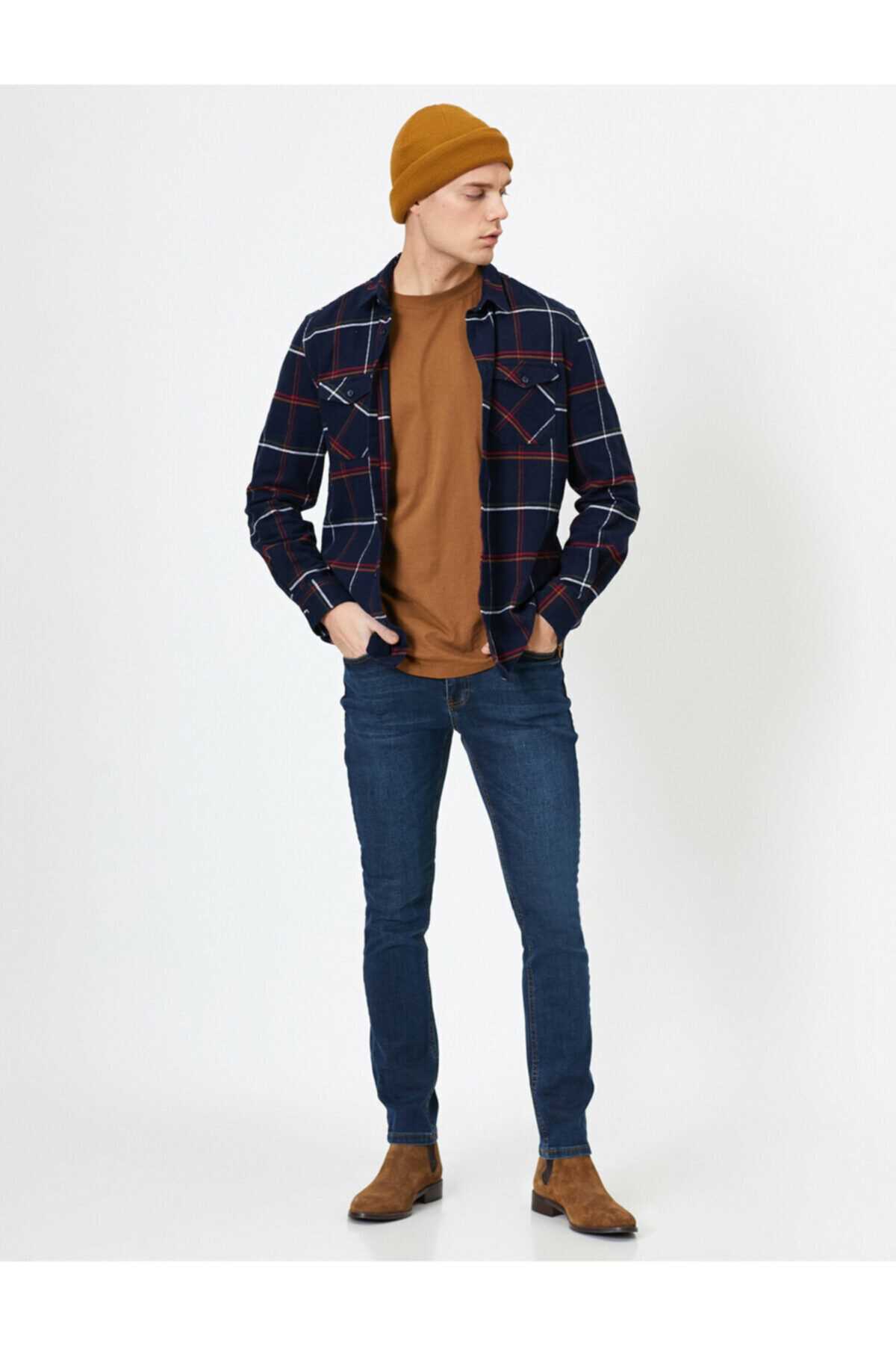 خرید شلوار لی مردانه زمستانی برند کوتون رنگ سرمه ای ty34579008