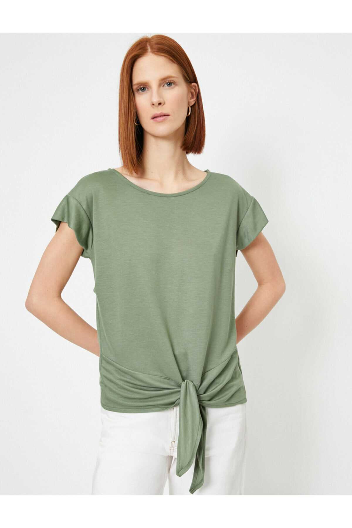 تیشرت زنانه با قیمت برند کوتون رنگ سبز کد ty36356829