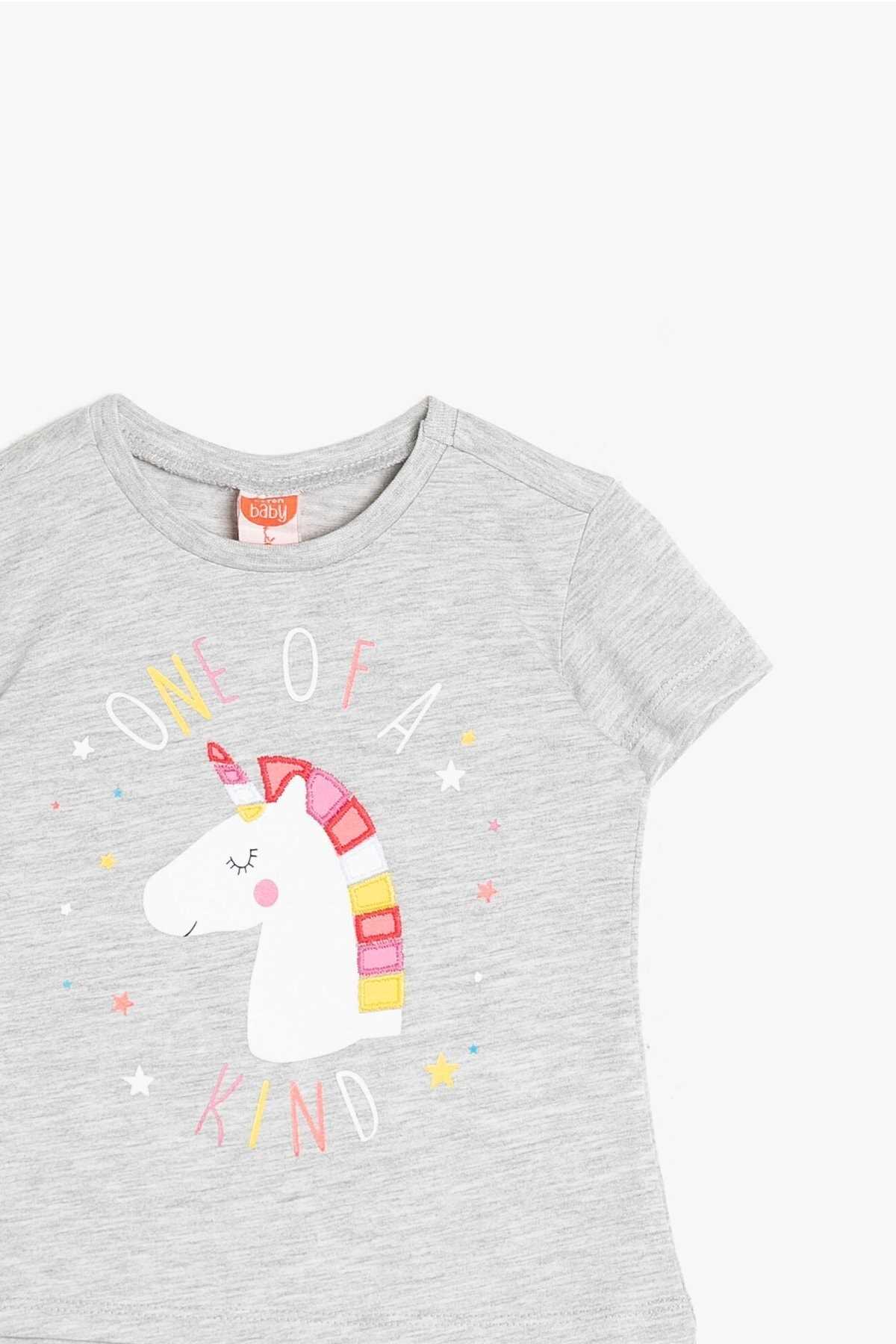 فروش تیشرت نوزاد دخترانه حراجی برند Koton Kids رنگ نقره ای کد ty37243403