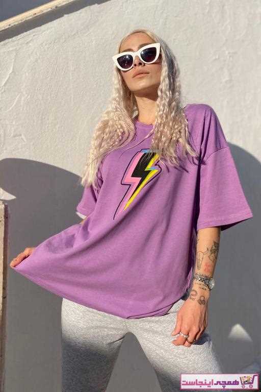 فروشگاه تی شرت زنانه اینترنتی برند SwistLuxury رنگ بنفش کد ty88475884