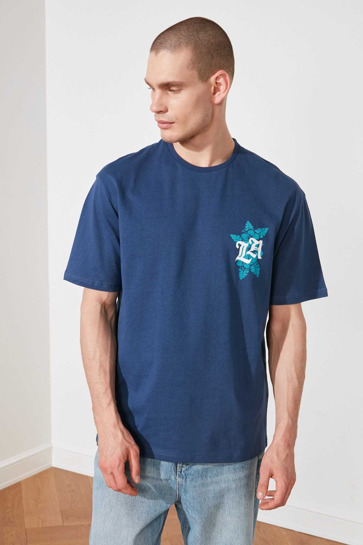 تی شرت مردانه مجلسی مارک ترندیول مرد رنگ لاجوردی کد ty89251090
