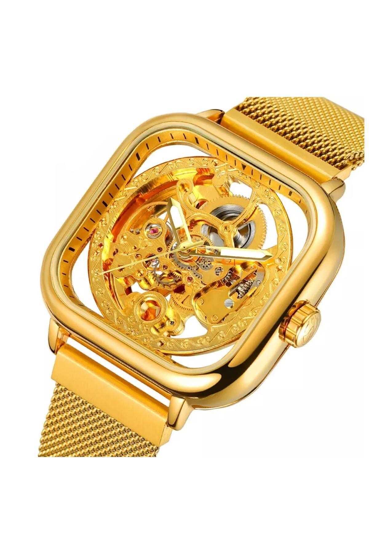 خرید ساعت مردانه جدید برند Forsining رنگ طلایی ty89382450
