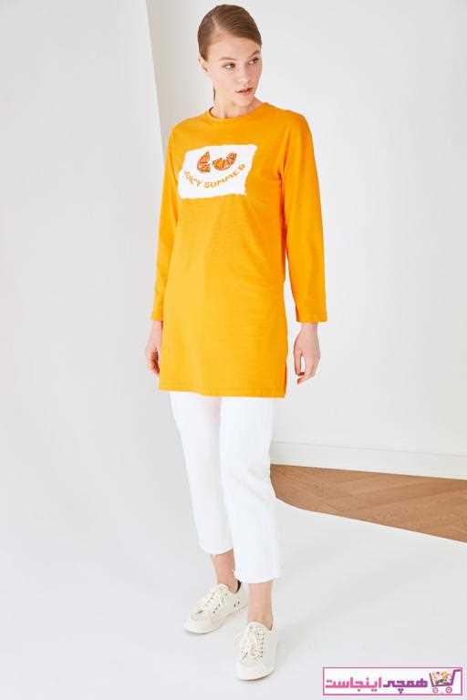 ژورنال تونیک زنانه شیک Trendyol Modest رنگ نارنجی کد ty98136320