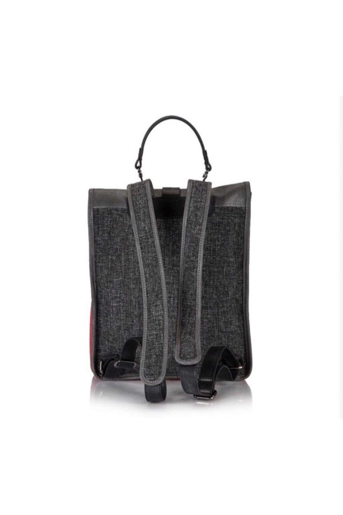 خرید انلاین کوله پشتی چرم طبیعی زیبا kavazderi Kırmızı - Gri ty105792013