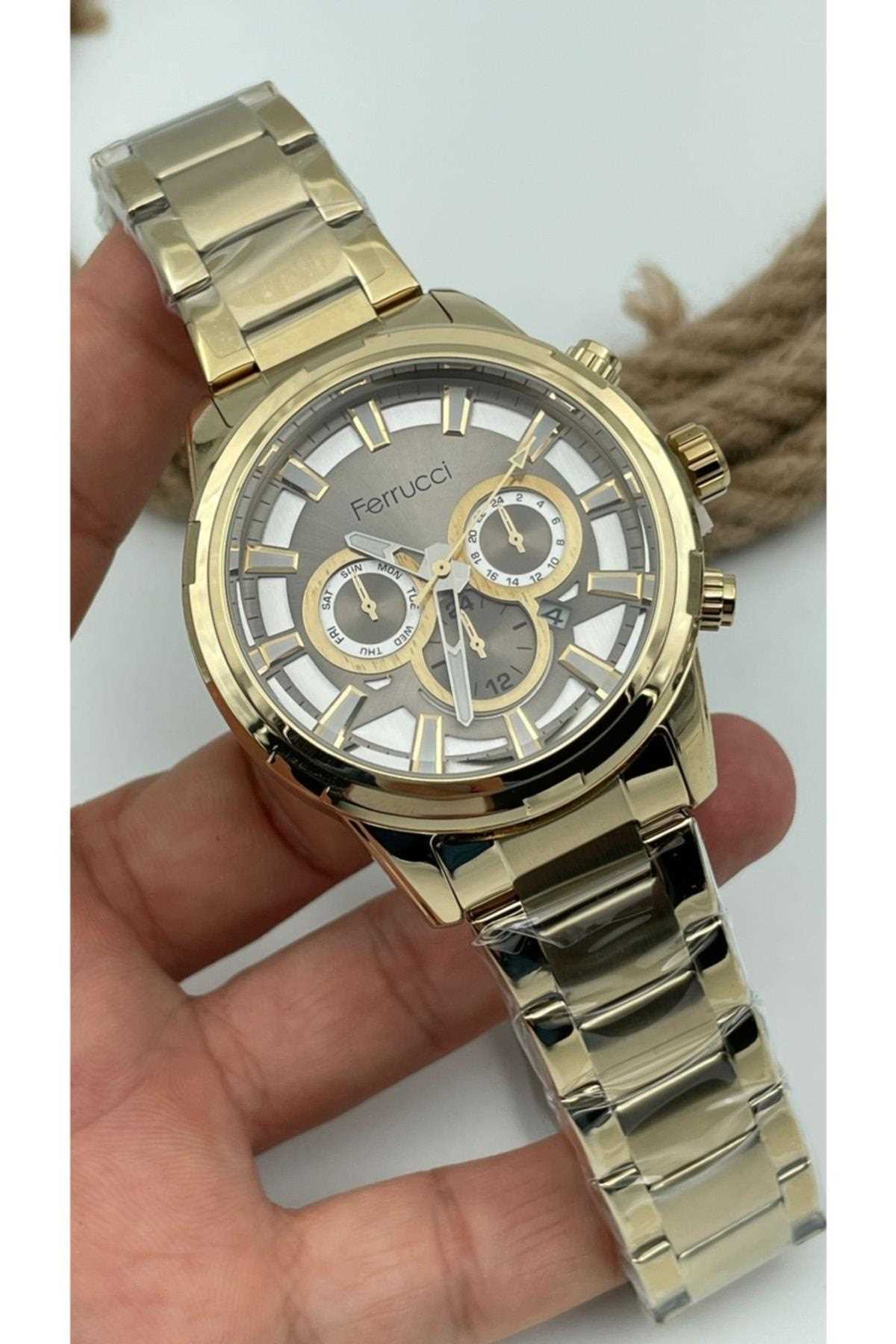 خرید اینترنتی ساعت مردانه شیک شیک Ferrucci رنگ طلایی ty260850171