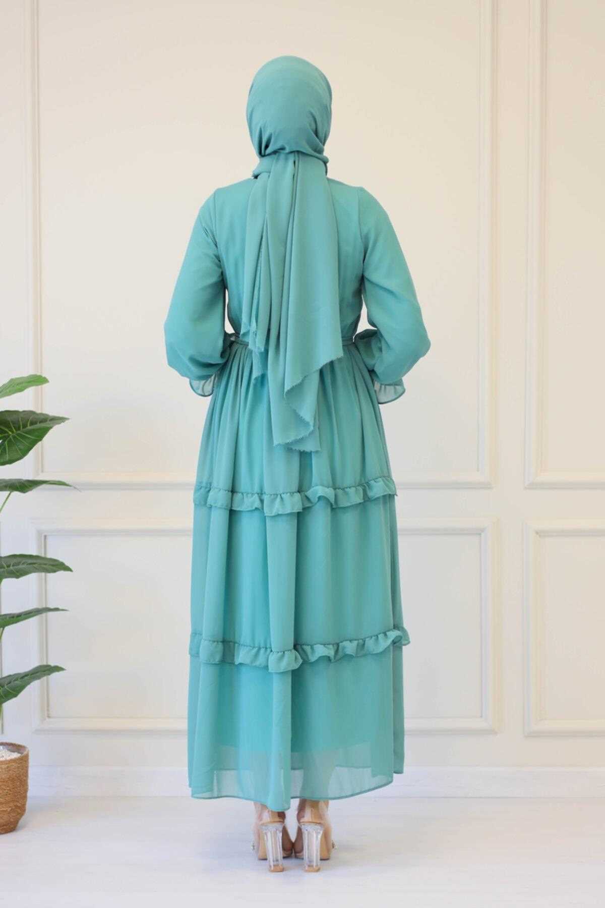 لباس مجلسی زنانه پوشیده طرح جدید زیبا saretex Firuze ty241099141