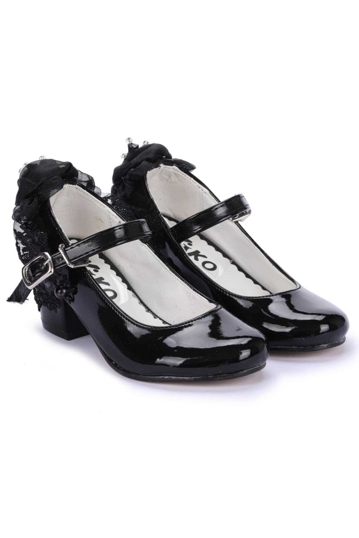فروش  کفش پاشنه بلند بچه گانه دخترانه شیک جدید برند Aykatrend رنگ مشکی کد ty93011019