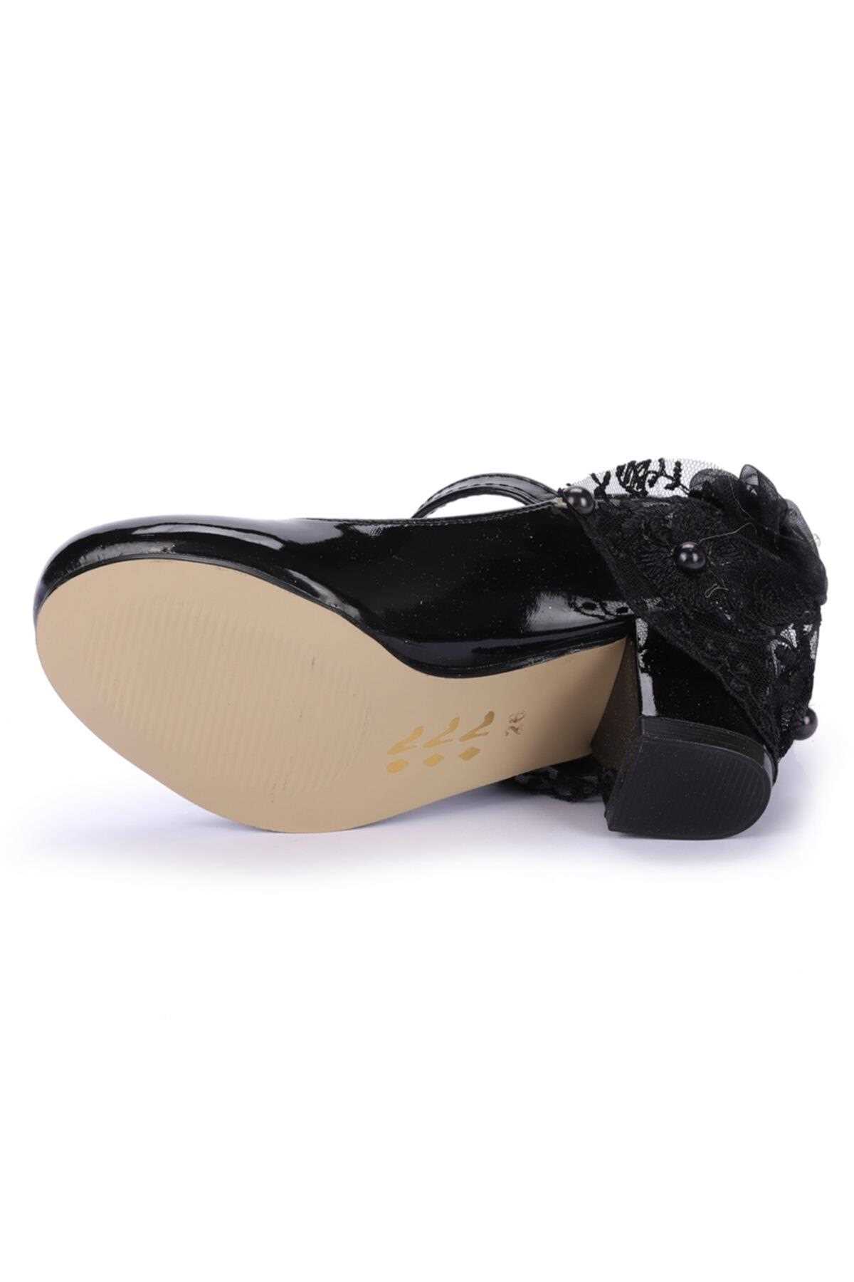 فروش  کفش پاشنه بلند بچه گانه دخترانه شیک جدید برند Aykatrend رنگ مشکی کد ty93011019