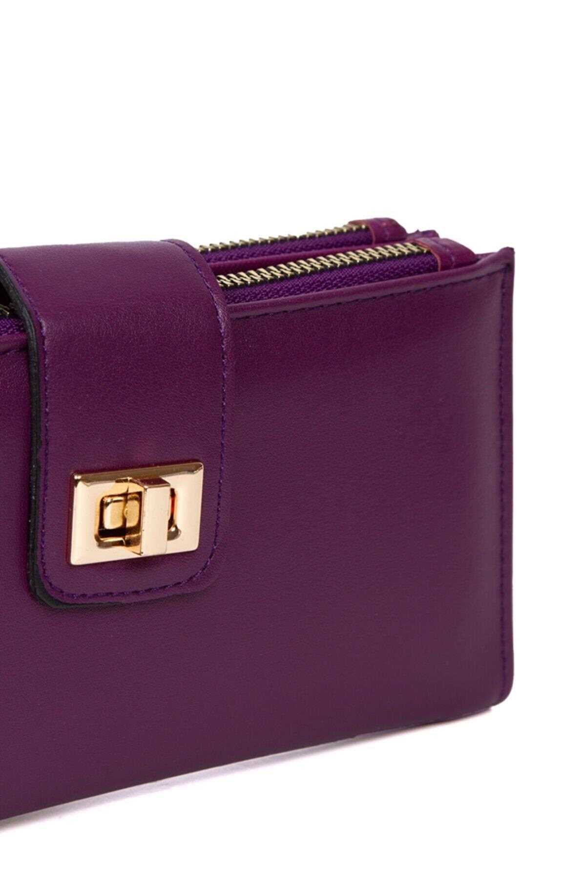 کیف پول زنانه زیبا دار شیک HATASAN رنگ بنفش کد ty197904044