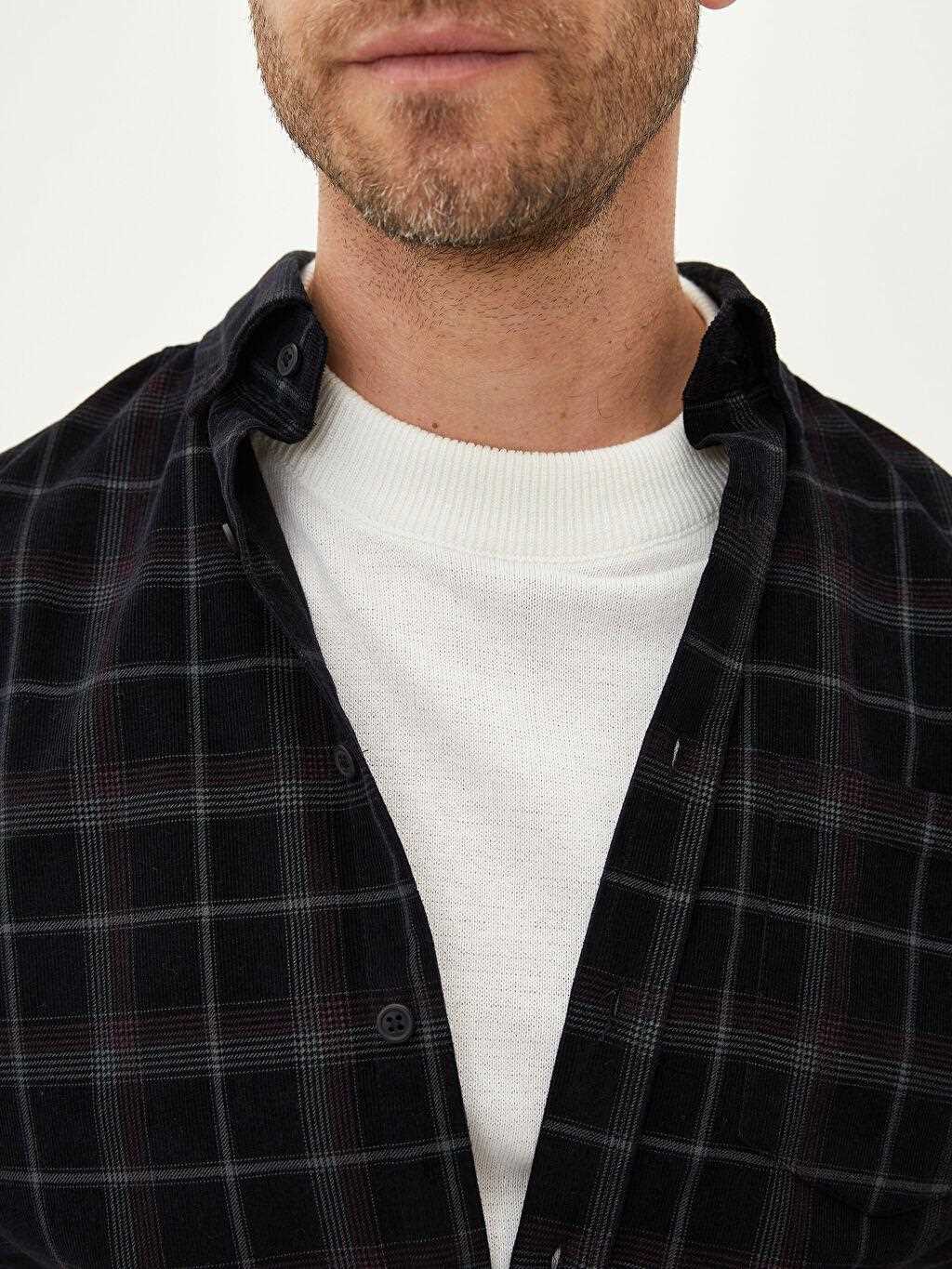 خرید مستقیم پیراهن مردانه شیک ال سی وایکیکی رنگ مشکی کد lc2278730