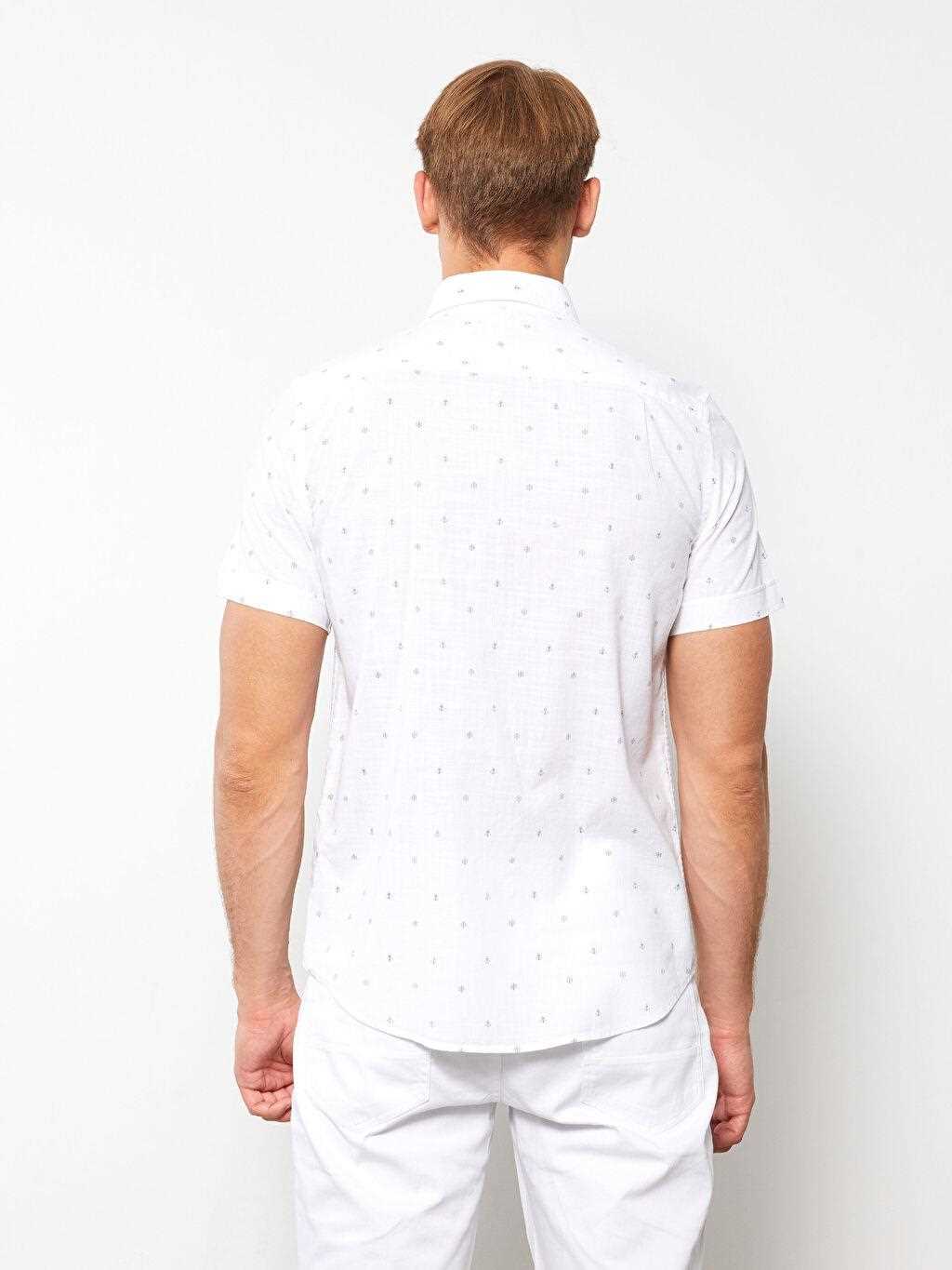 فروش پیراهن آستین کوتاه مردانه شیک ال سی وایکیکی رنگ سفید lc2449699