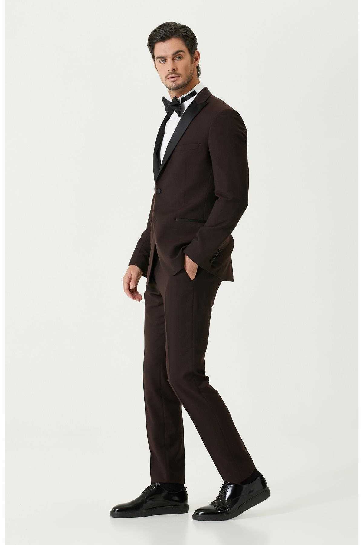 خرید کت و شلوار مردانه از ترکیه زیبا Network رنگ زرشکی ty445194991